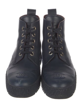 Chanel 2021 Interlocking CC Logo Combat Boots
