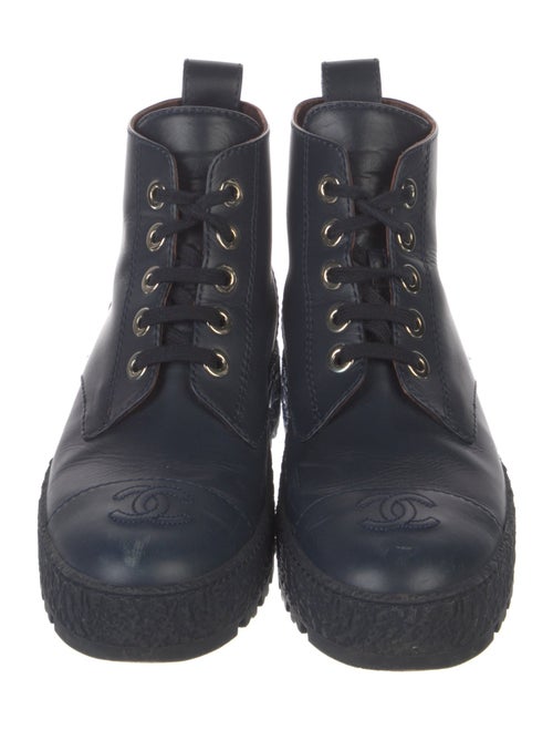 Chanel 2021 Interlocking CC Logo Combat Boots