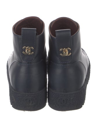 Chanel 2021 Interlocking CC Logo Combat Boots