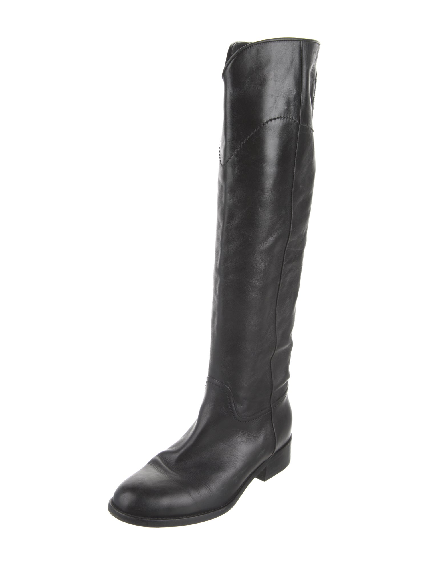 Chanel Interlocking CC Logo Calfskin Riding Boots