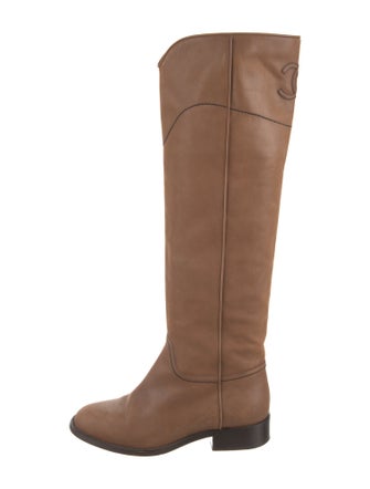 Chanel 2014 Interlocking CC Logo Riding Boots