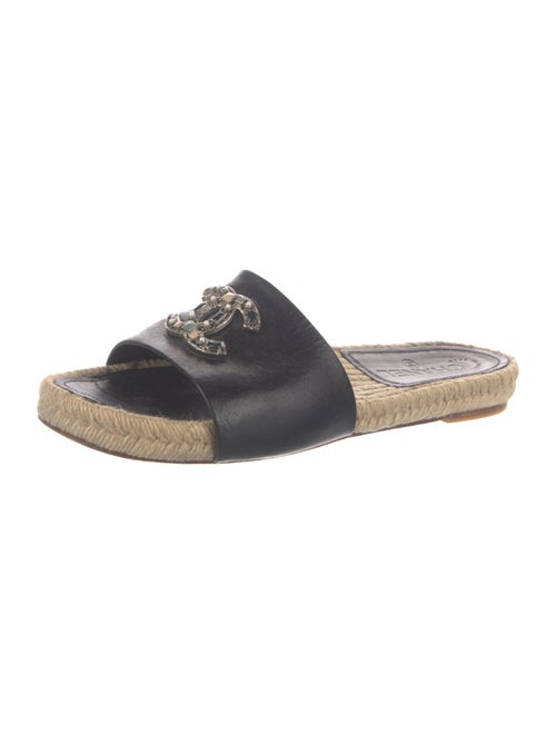Chanel Interlocking CC Logo Leather Espadrilles