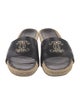 Chanel Interlocking CC Logo Leather Espadrilles
