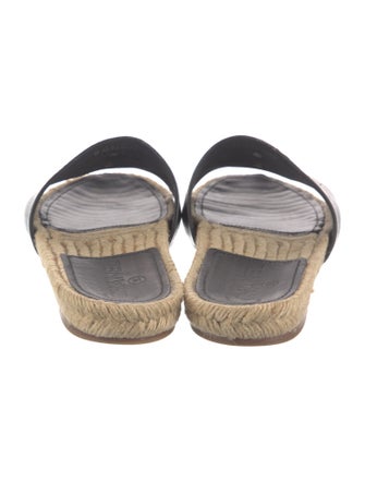 Chanel Interlocking CC Logo Leather Espadrilles