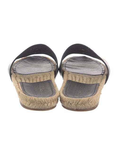 Chanel Interlocking CC Logo Leather Espadrilles