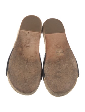 Chanel Interlocking CC Logo Leather Espadrilles