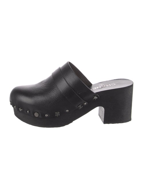 Chanel Interlocking CC Logo Leather Mules