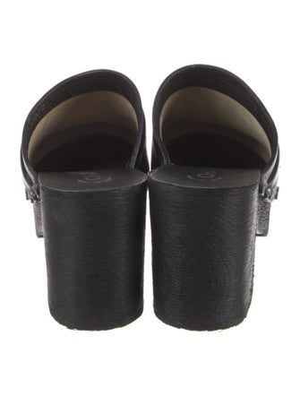 Chanel Interlocking CC Logo Leather Mules