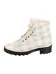 Chanel Tweed Tweed Pattern Combat Boots