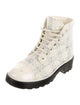 Chanel Tweed Tweed Pattern Combat Boots