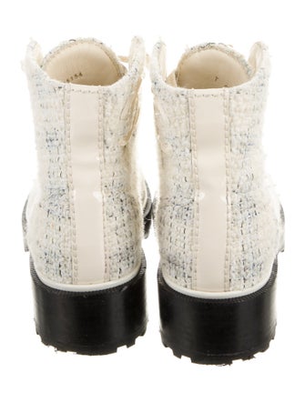 Chanel Tweed Tweed Pattern Combat Boots