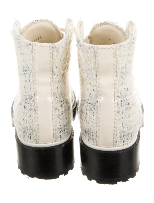 Chanel Tweed Tweed Pattern Combat Boots