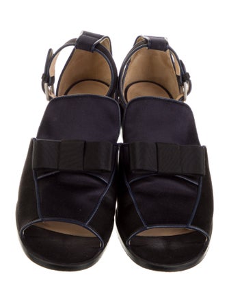 Chanel Interlocking CC Logo Satin Sandals