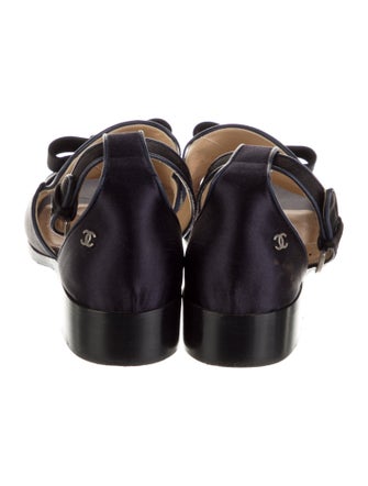 Chanel Interlocking CC Logo Satin Sandals