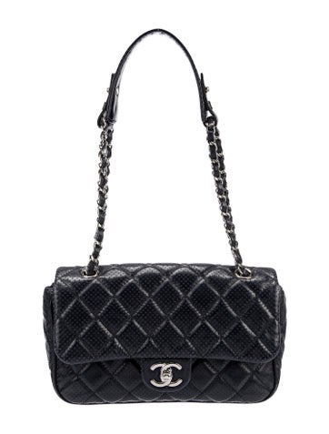 Chanel Shoulder Bags Perforated Leather Flap Bag Small