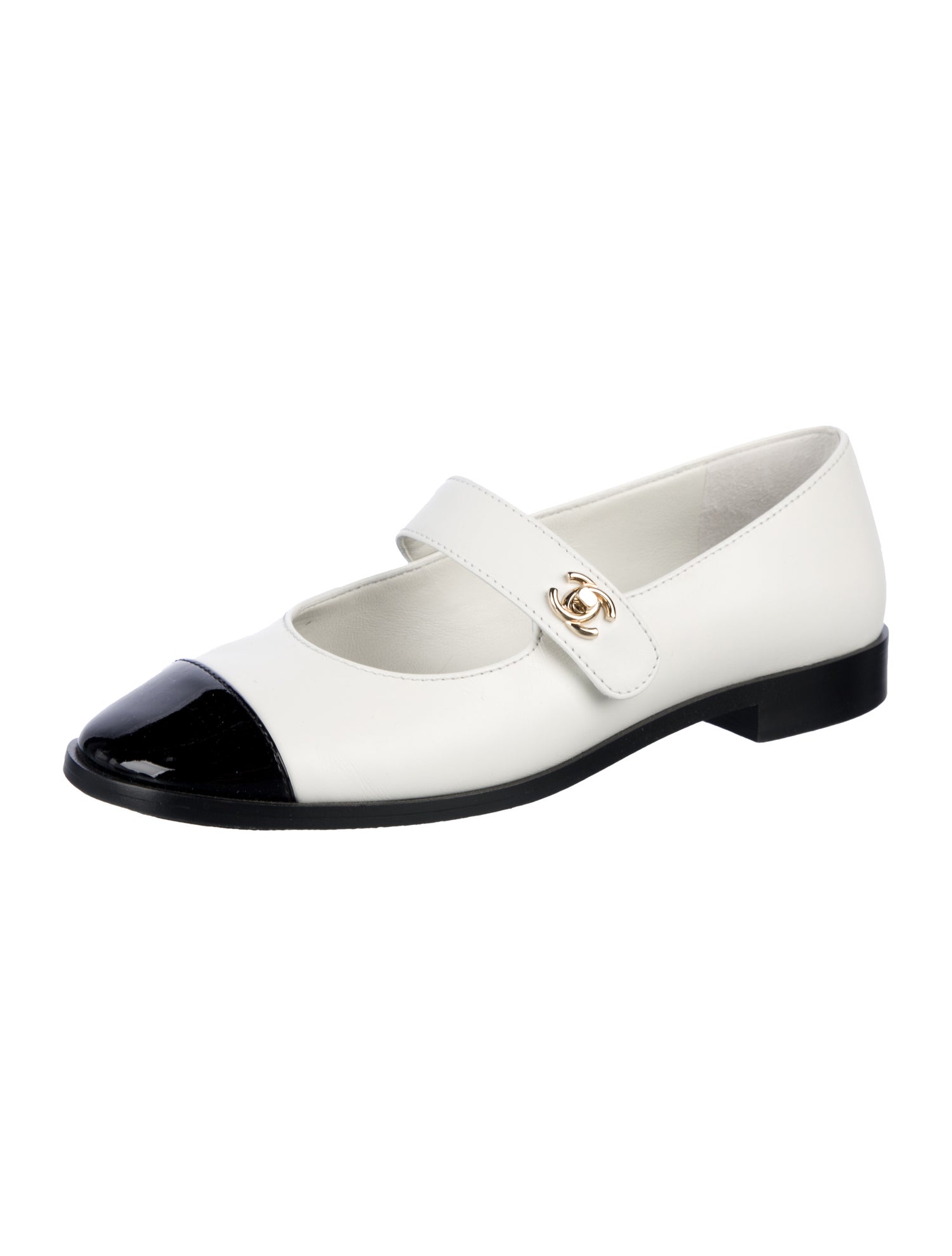 Chanel 2024 Interlocking CC Logo Mary Jane Flats
