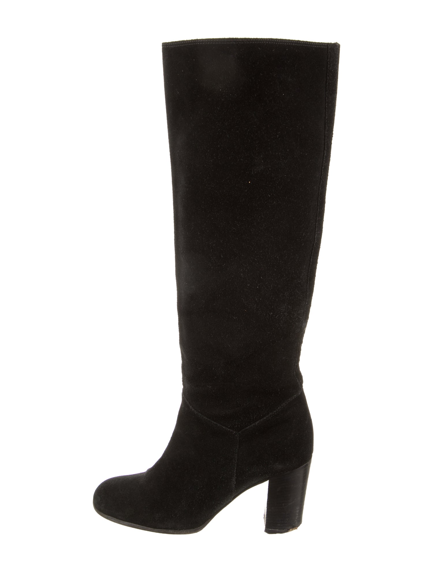 Chanel Interlocking CC Logo Suede Boots