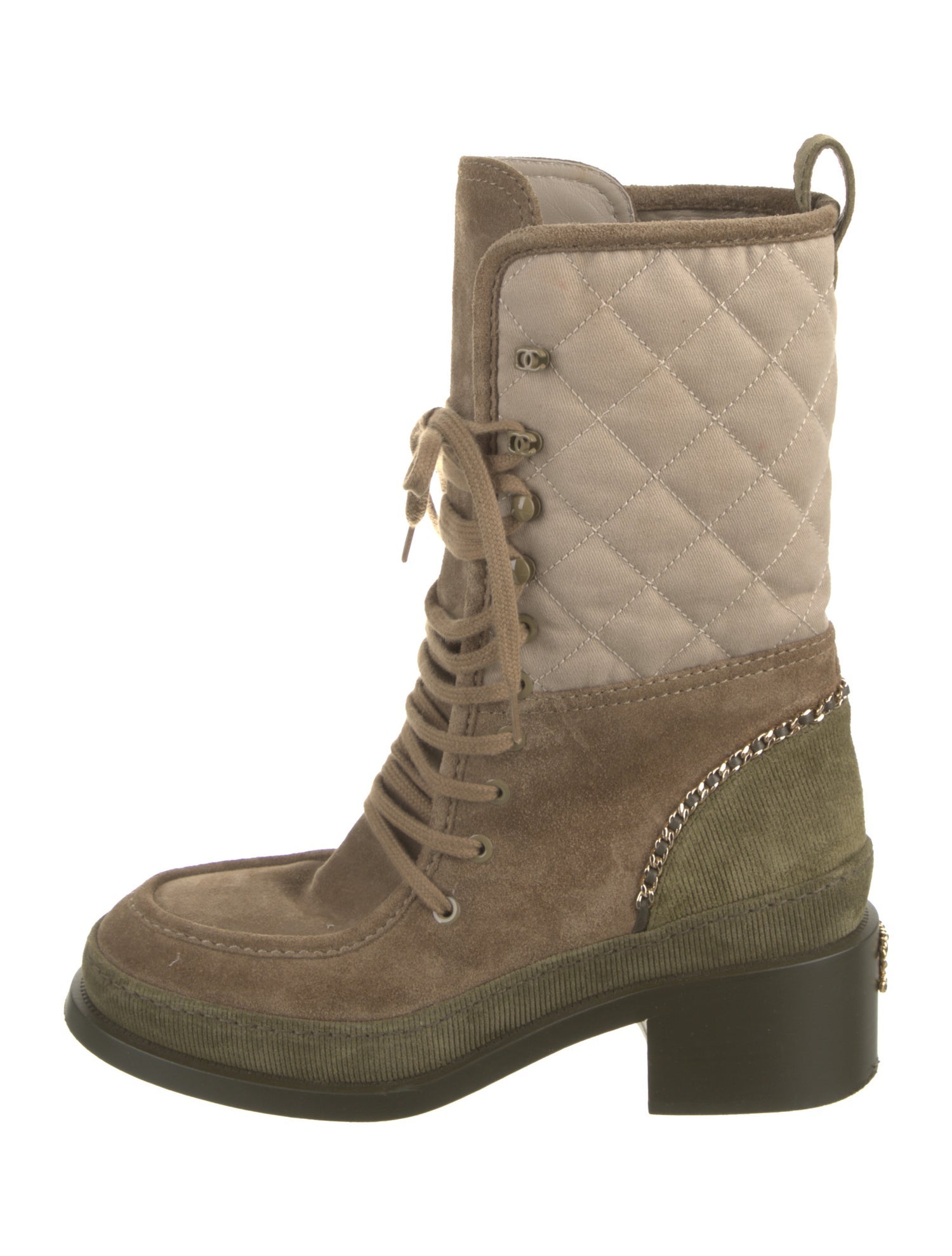 Chanel 2024 Quilted Pattern Combat Boots