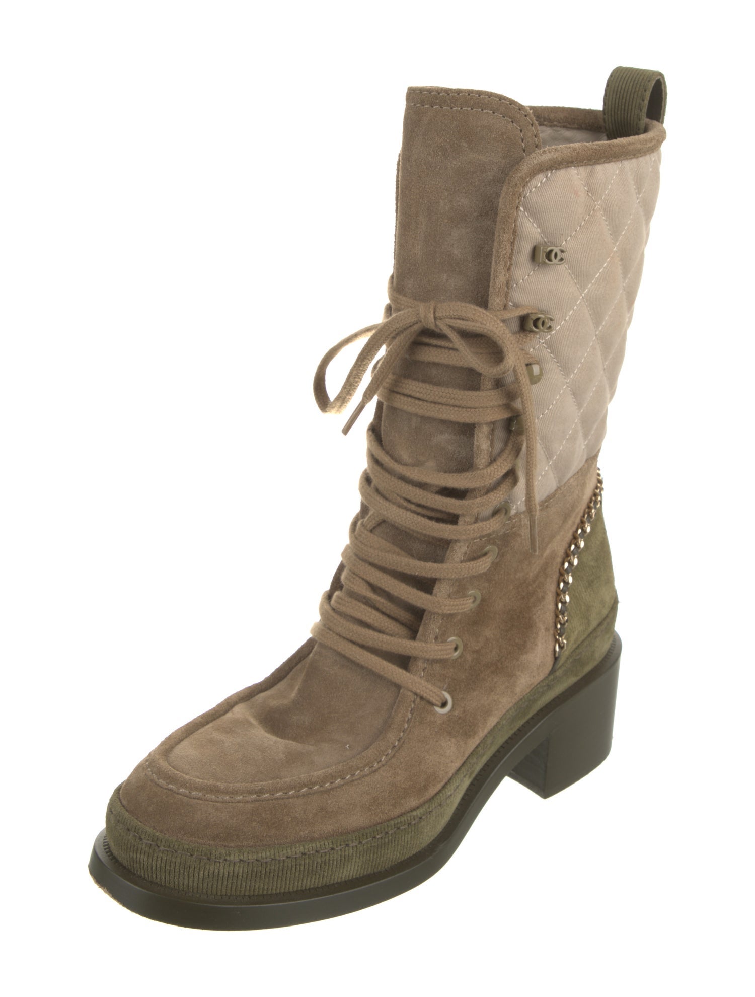 Chanel 2024 Quilted Pattern Combat Boots