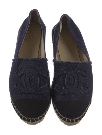 Chanel Interlocking CC Logo Denim Espadrilles