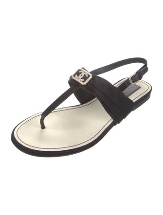 Chanel 2023 Interlocking CC Logo Slingback Sandals