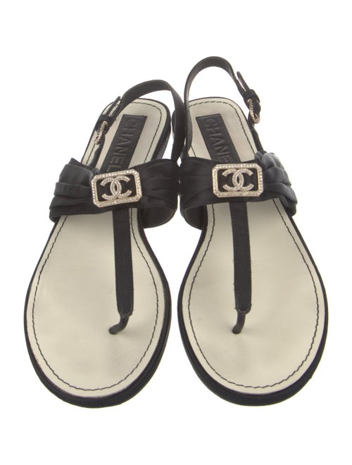Chanel 2023 Interlocking CC Logo Slingback Sandals