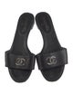Chanel Interlocking CC Logo Calfskin Slides