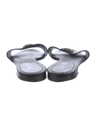 Chanel Interlocking CC Logo Calfskin Slides