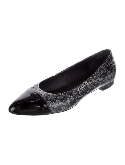 Chanel Interlocking CC Logo Leather Ballet Flats