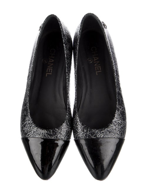 Chanel Interlocking CC Logo Leather Ballet Flats