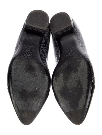 Chanel Interlocking CC Logo Leather Ballet Flats