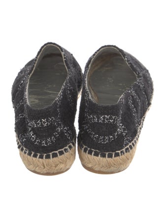 Chanel Interlocking CC Logo Tweed Espadrilles
