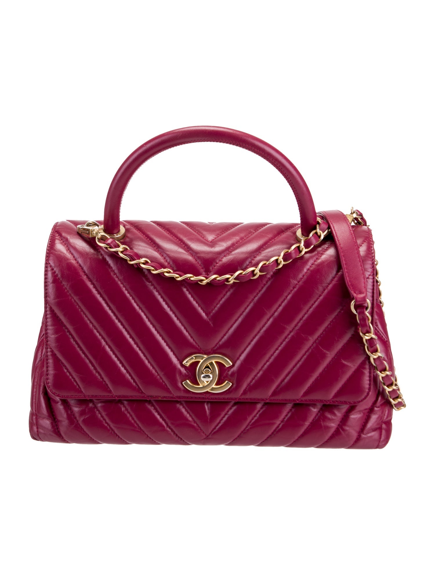 Chanel Small Chevron Coco Handle Bag