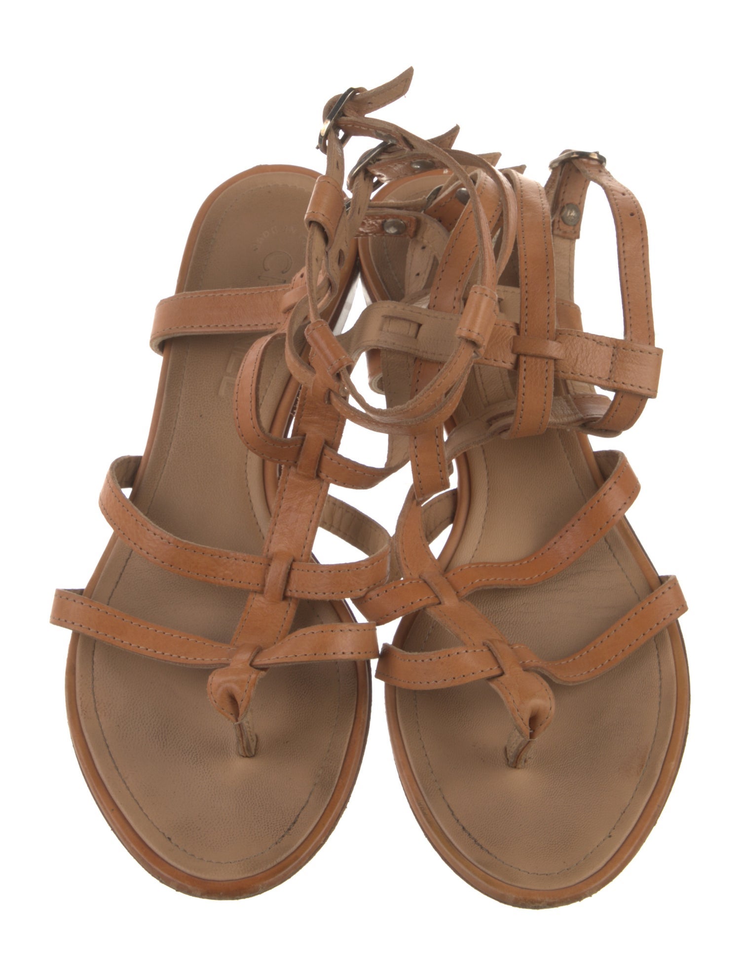 Chanel Vintage Leather Gladiator Sandals