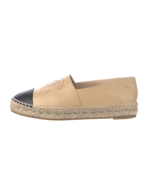 Chanel Interlocking CC Logo Leather Espadrilles