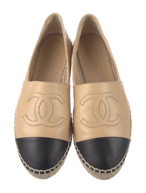 Chanel Interlocking CC Logo Leather Espadrilles