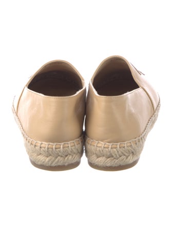 Chanel Interlocking CC Logo Leather Espadrilles