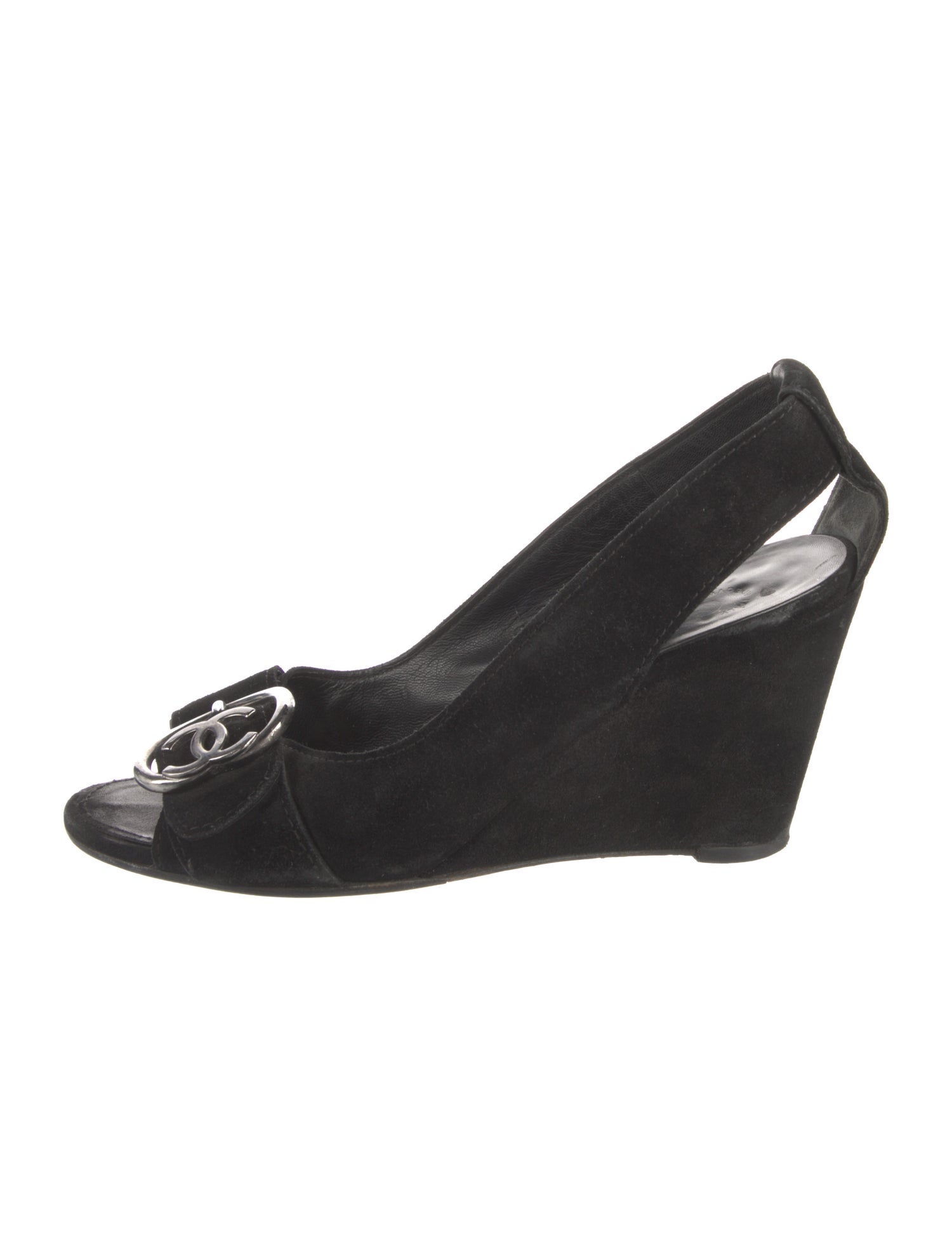 Chanel 2009 Interlocking CC Logo Slingback Sandals