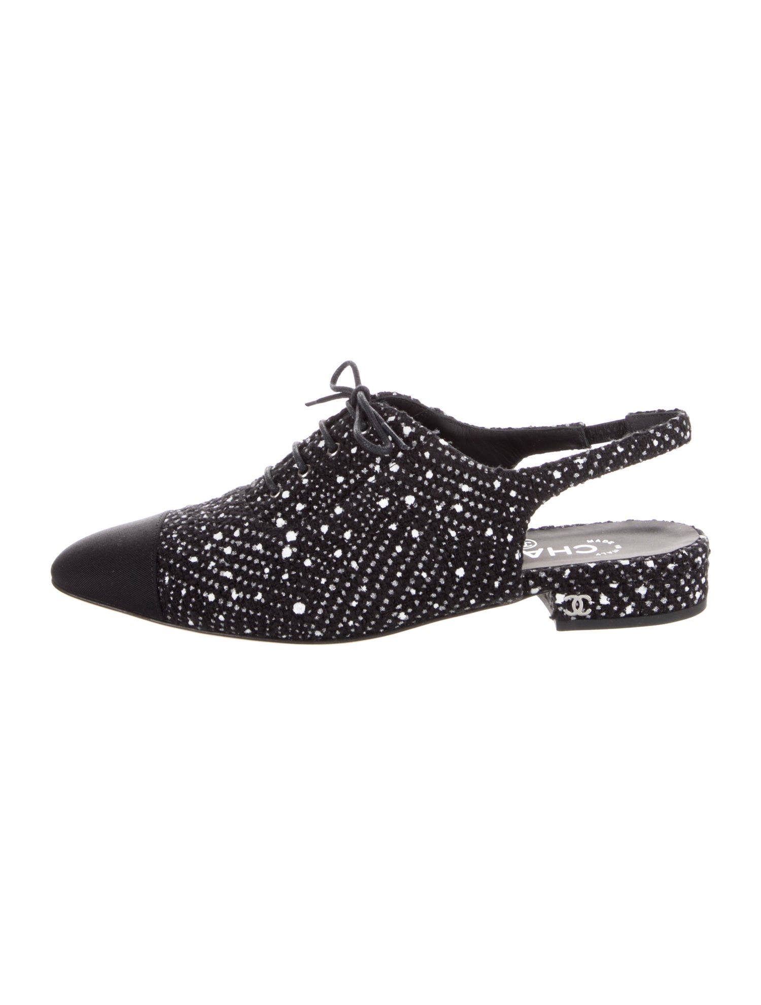 Chanel 2023 Interlocking CC Logo Slingback Flats