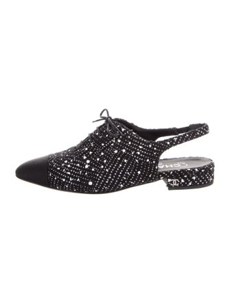 Chanel 2023 Interlocking CC Logo Slingback Flats