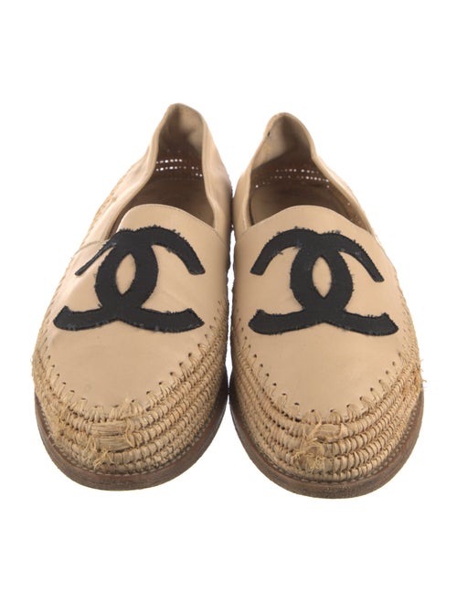 Chanel Interlocking CC Logo Leather Espadrilles
