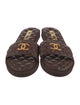 Chanel Interlocking CC Logo Leather Slides