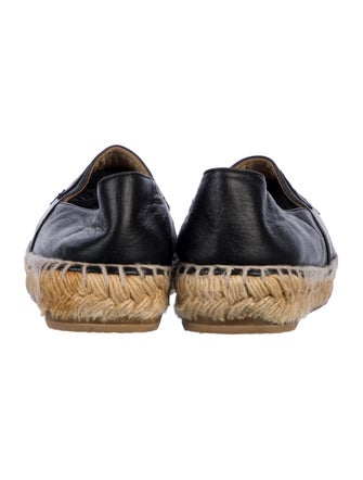 Chanel Interlocking CC Logo Leather Espadrilles