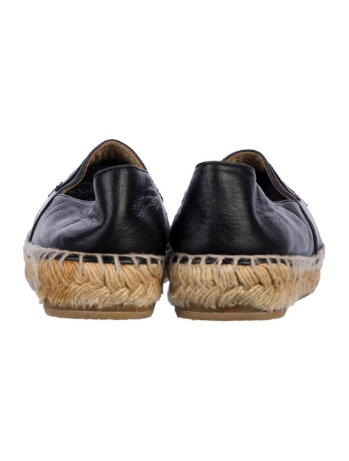 Chanel Interlocking CC Logo Leather Espadrilles