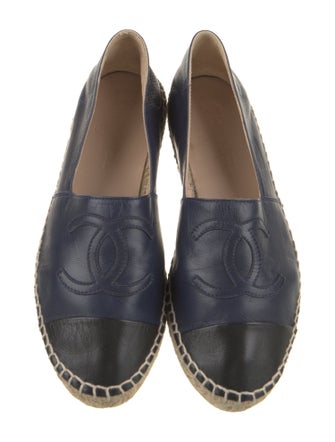 Chanel Interlocking CC Logo Leather Espadrilles