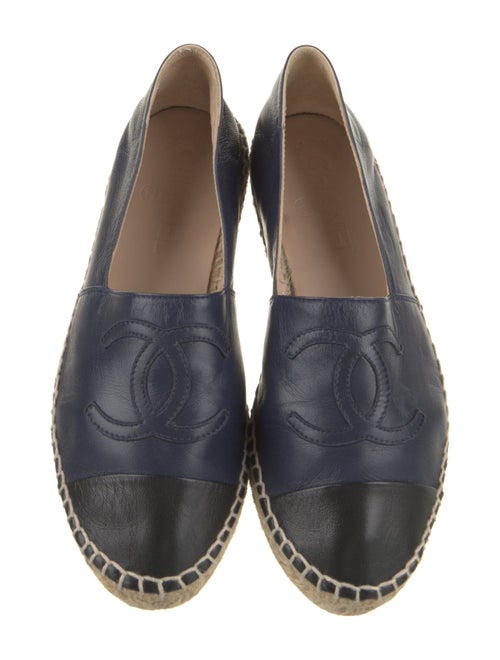 Chanel Interlocking CC Logo Leather Espadrilles