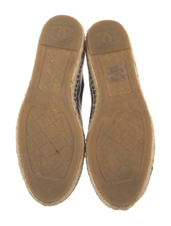 Chanel Interlocking CC Logo Leather Espadrilles