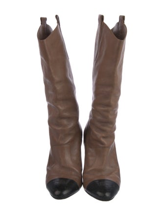 Chanel Interlocking CC Logo Leather Boots