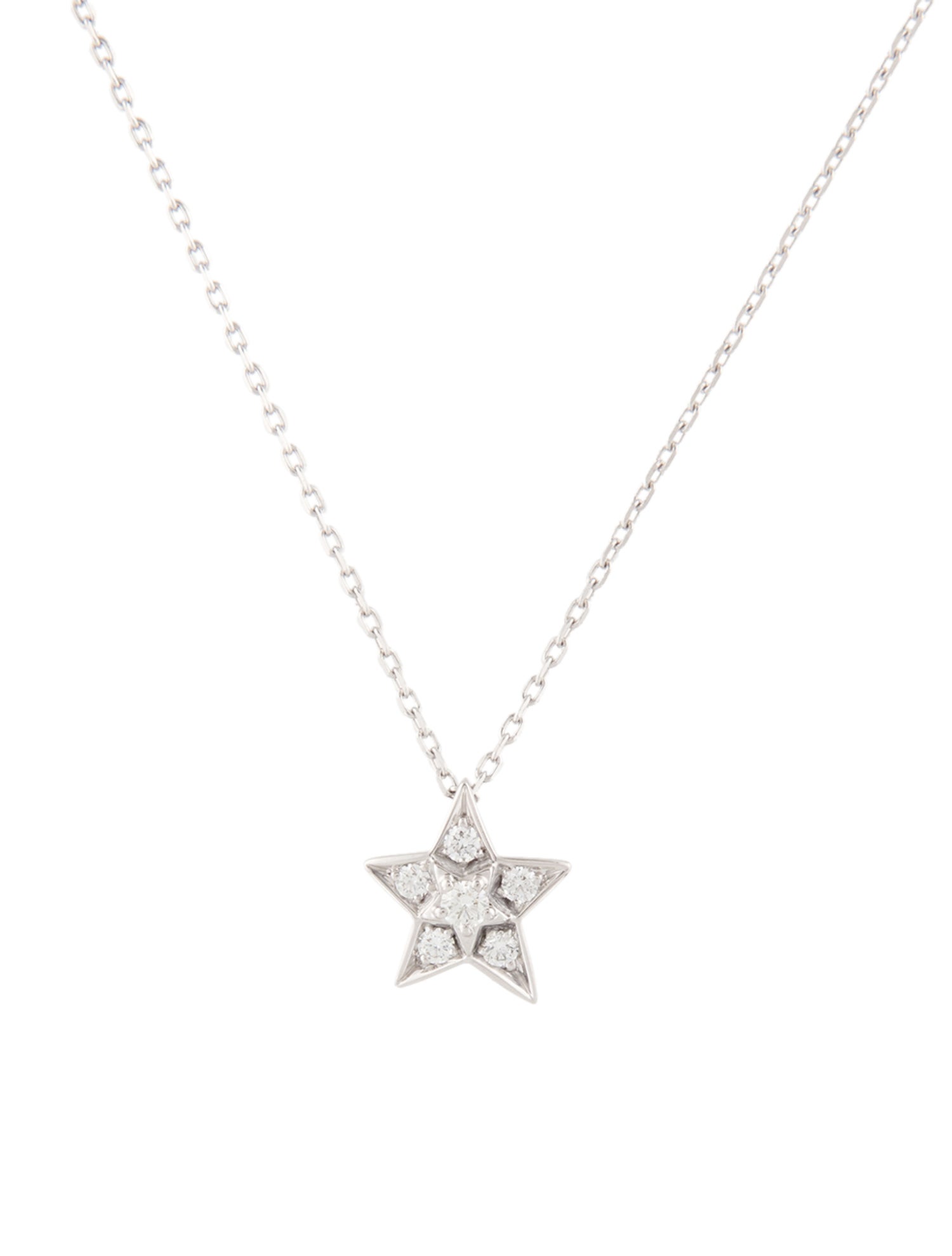 Chanel 18K Diamond Comète Geode Star Pendant Necklace