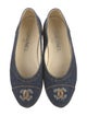 Chanel Interlocking CC Logo Denim Ballet Flats